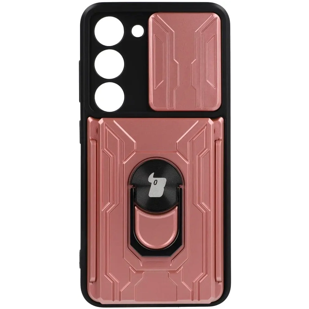 Hurtownia GSM - Etui Bizon Case Camshield Card Slot Ring do Samsung Galaxy S23 jasnoróżowe - BIZ7860 - {ean13} - Hurt