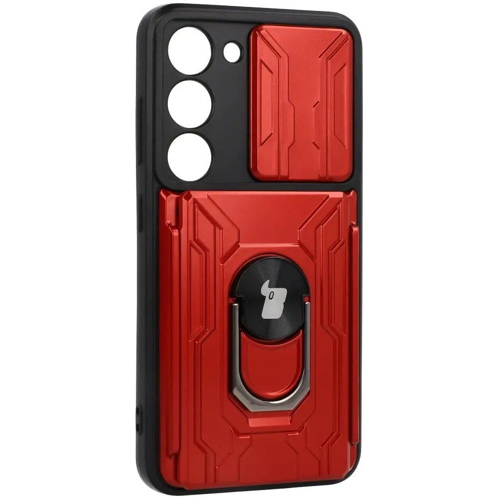 Hurtownia GSM - Bizon Case Camshield Kártyahely Gyűrű Samsung Galaxy S23 piros - BIZ7861 - {ean13} - Hurt