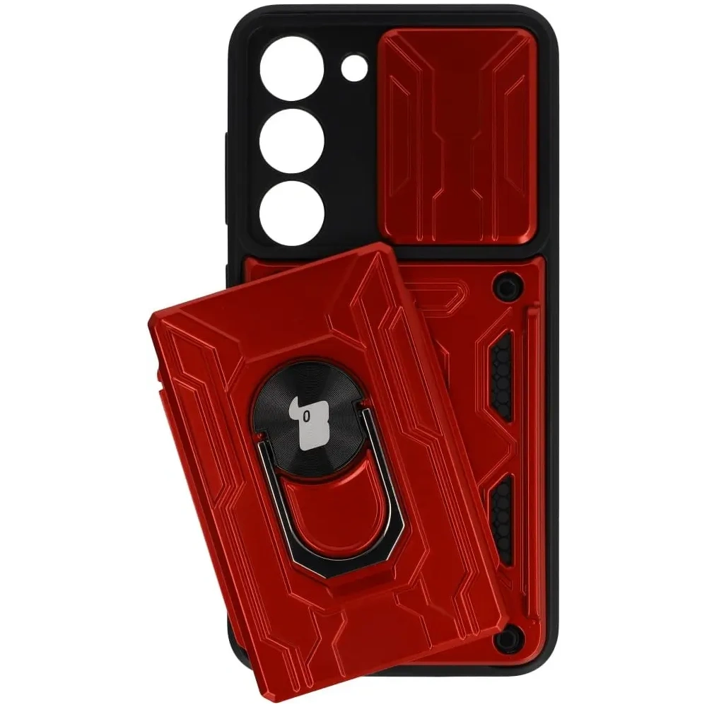 Hurtownia GSM - Bizon Case Camshield Kártyahely Gyűrű Samsung Galaxy S23 piros - BIZ7861 - {ean13} - Hurt