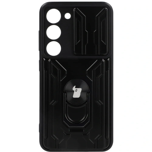Etui Bizon Case Camshield Card Slot Ring do Samsung Galaxy S23 czarne