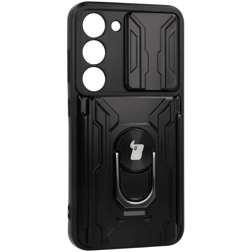 Hurtownia GSM - Etui Bizon Case Camshield Card Slot Ring do Samsung Galaxy S23, czarne - BIZ7862 - {ean13} - Hurt