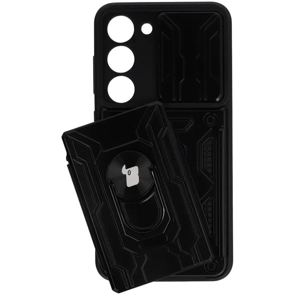 Hurtownia GSM - Etui Bizon Case Camshield Card Slot Ring do Samsung Galaxy S23, czarne - BIZ7862 - {ean13} - Hurt