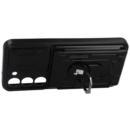 Etui Bizon Case Camshield Card Slot Ring do Samsung Galaxy S23 czarne