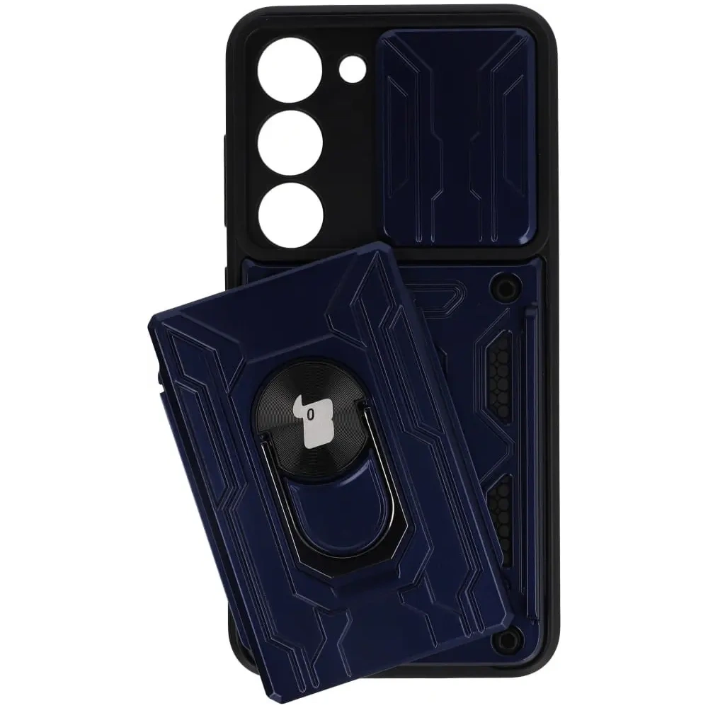 Wholesale Bizon Case Camshield Card Slot Ring Samsung Galaxy S23 navy blue - BIZ7863 - {ean13} - Hurt