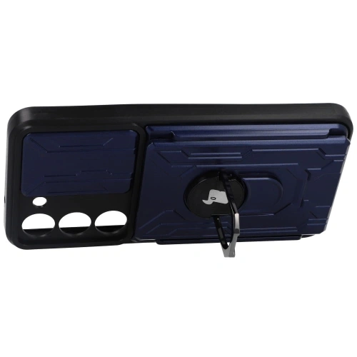 Etui Bizon Case Camshield Card Slot Ring do Samsung Galaxy S23 granatowe
