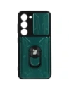 Bizon Case Camshield Kártyahely Gyűrű Samsung Galaxy S23 zöld