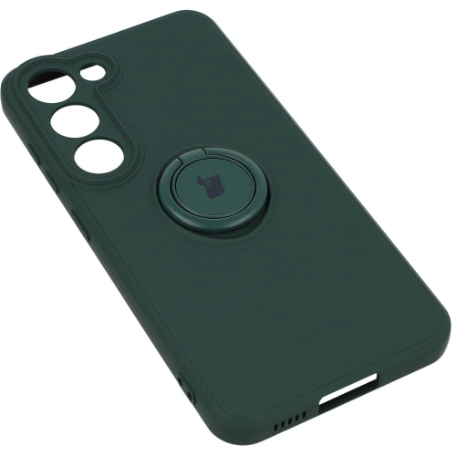 Etui Bizon Case Silicone Ring Sq do Samsung Galaxy S23 ciemnozielone