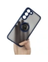 Etui z uchwytem na palec Bizon Case Hybrid Ring do Samsung Galaxy S23 Plus przydymione z granatową ramką