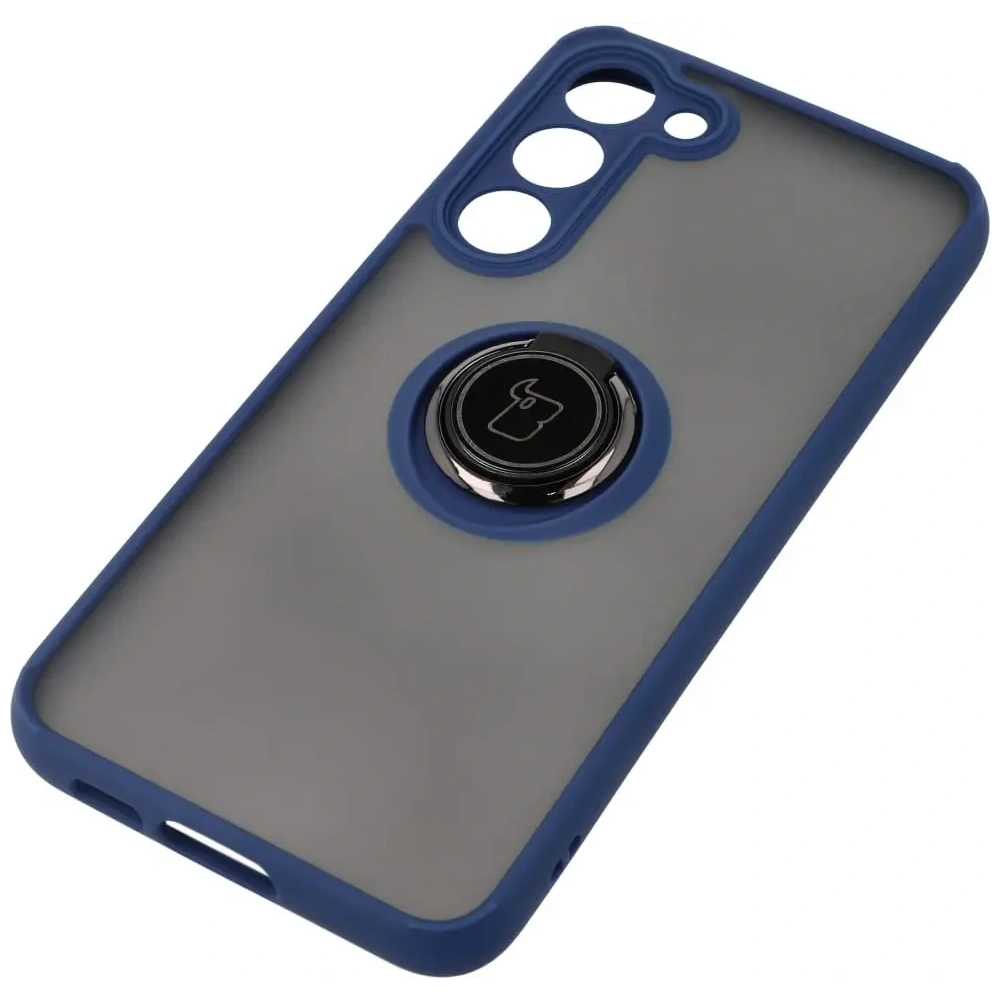 Hurtownia GSM - Etui z uchwytem na palec Bizon Case Hybrid Ring do Samsung Galaxy S23 Plus przydymione z granatową ramką - BIZ1712 - {ean13} - Hurt