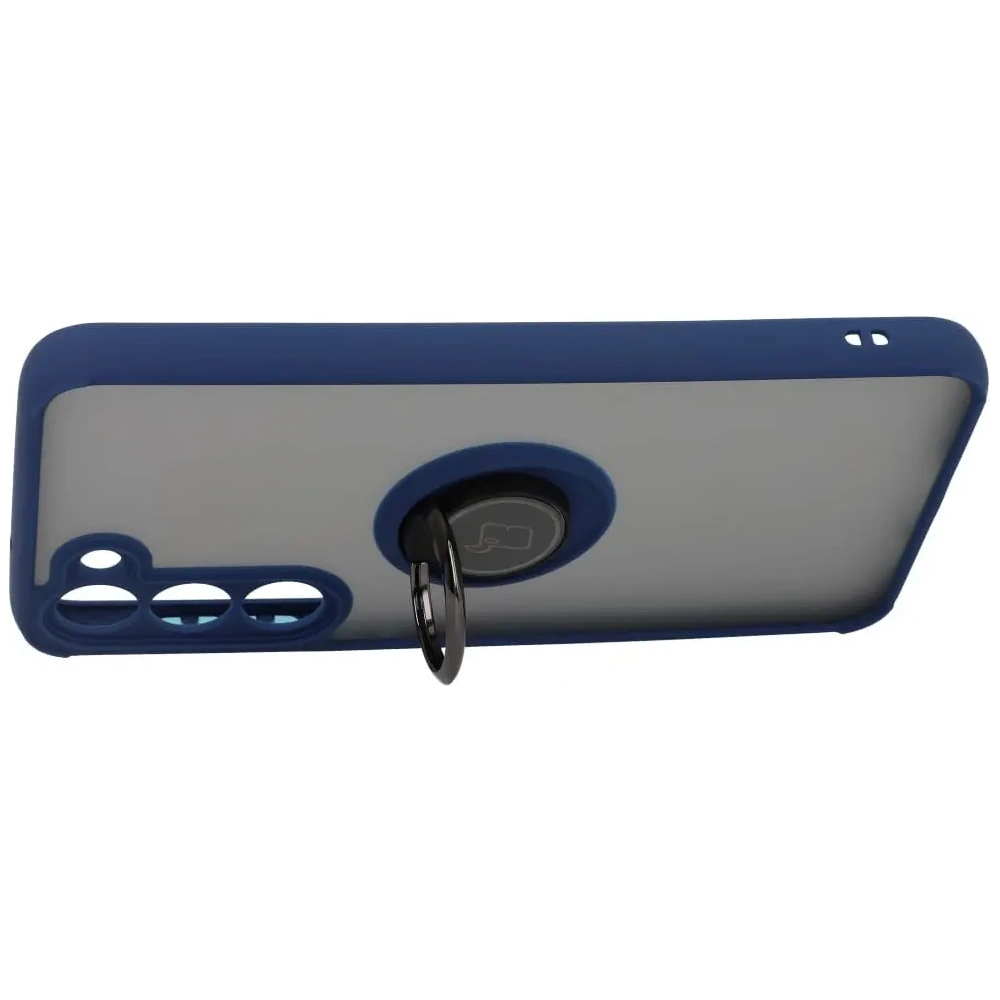 Hurtownia GSM - Etui z uchwytem na palec Bizon Case Hybrid Ring do Samsung Galaxy S23 Plus przydymione z granatową ramką - BIZ1712 - {ean13} - Hurt