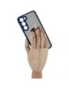 Hurtownia GSM - Etui z uchwytem na palec Bizon Case Hybrid Ring do Samsung Galaxy S23 Plus przydymione z granatową ramką - BIZ1712 - {ean13} - Hurt