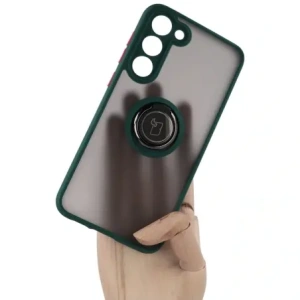 Hurtownia GSM - Bizon Case Hybrid Ring Samsung Galaxy S23 Plus fumuriu cu un cadru verde închis - BIZ1714 - {ean13} - Hurt
