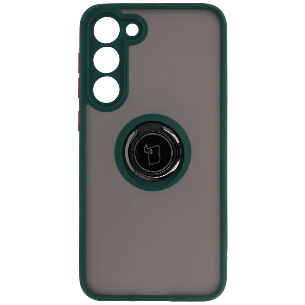 Wholesale Bizon Case Hybrid Ring Samsung Galaxy S23 Plus smoky with a dark green frame - BIZ1714 - {ean13} - Hurt