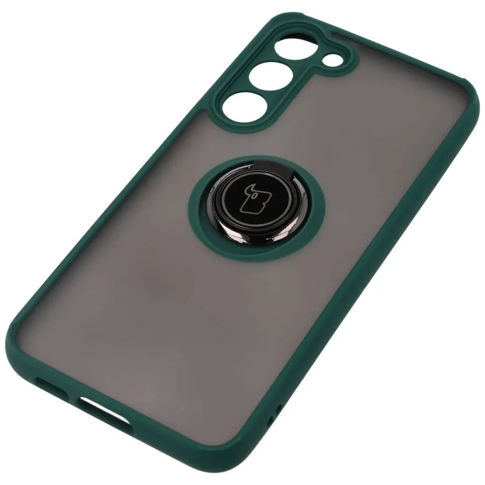 Wholesale Bizon Case Hybrid Ring Samsung Galaxy S23 Plus smoky with a dark green frame - BIZ1714 - {ean13} - Hurt