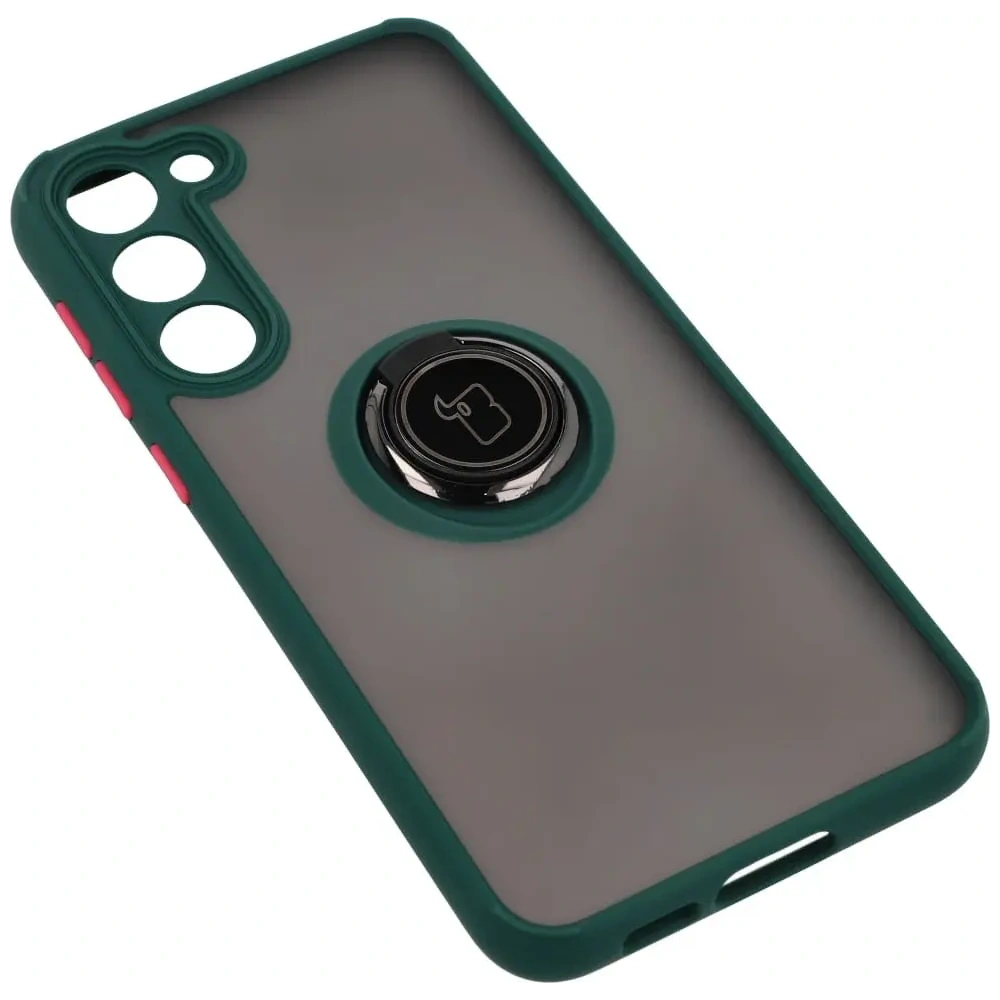 Wholesale Bizon Case Hybrid Ring Samsung Galaxy S23 Plus smoky with a dark green frame - BIZ1714 - {ean13} - Hurt