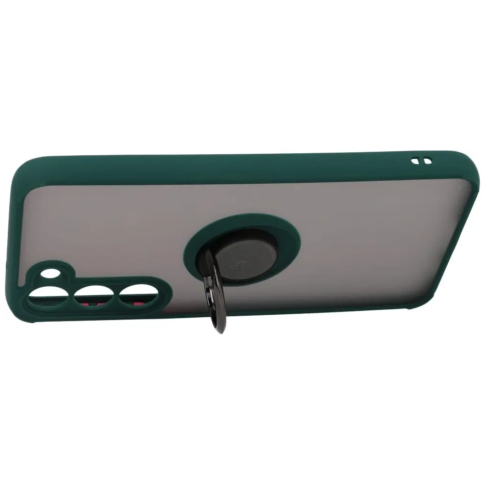 Wholesale Bizon Case Hybrid Ring Samsung Galaxy S23 Plus smoky with a dark green frame - BIZ1714 - {ean13} - Hurt