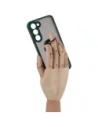 Wholesale Bizon Case Hybrid Ring Samsung Galaxy S23 Plus smoky with a dark green frame - BIZ1714 - {ean13} - Hurt