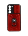Bizon Case Camshield Card Slot Ring Samsung Galaxy S23 Plus roșu