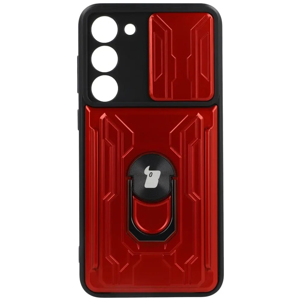 Hurtownia GSM - Bizon Case Camshield Card Slot Ring Samsung Galaxy S23 Plus roșu - BIZ1716 - {ean13} - Hurt
