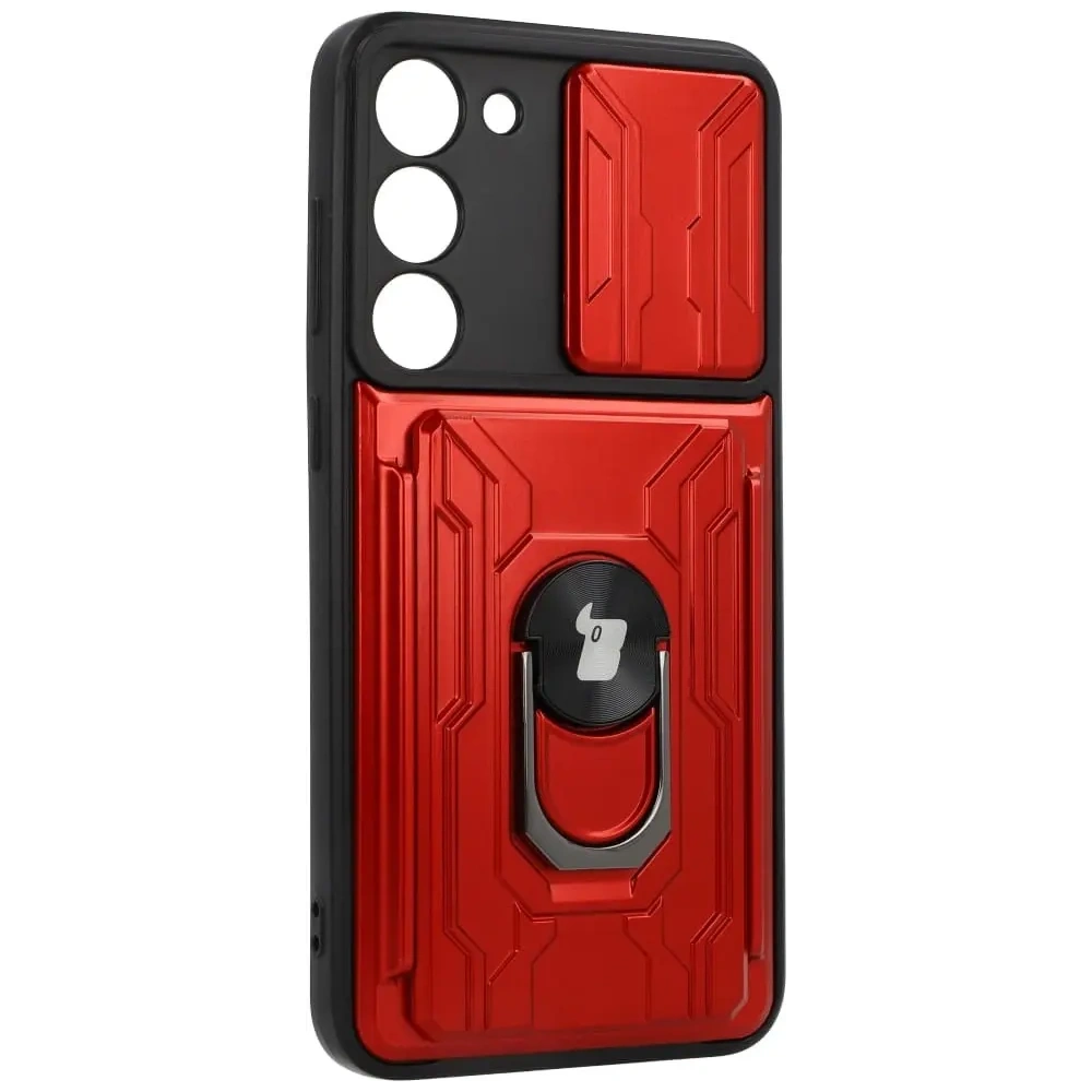 Hurtownia GSM - Bizon Case Camshield Card Slot Ring Samsung Galaxy S23 Plus roșu - BIZ1716 - {ean13} - Hurt