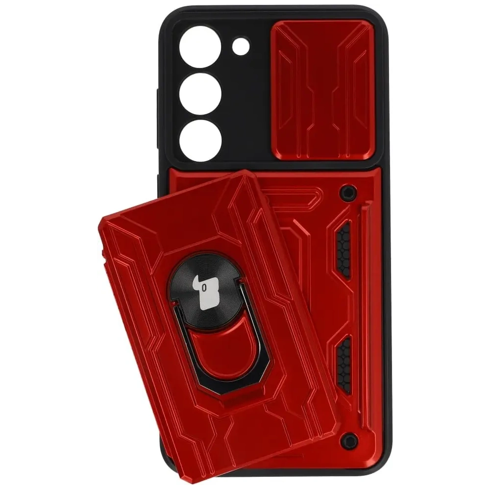 Hurtownia GSM - Bizon Case Camshield Card Slot Ring Samsung Galaxy S23 Plus roșu - BIZ1716 - {ean13} - Hurt