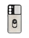 Bizon Case Camshield Card Slot Ring Samsung Galaxy S23 Plus alb