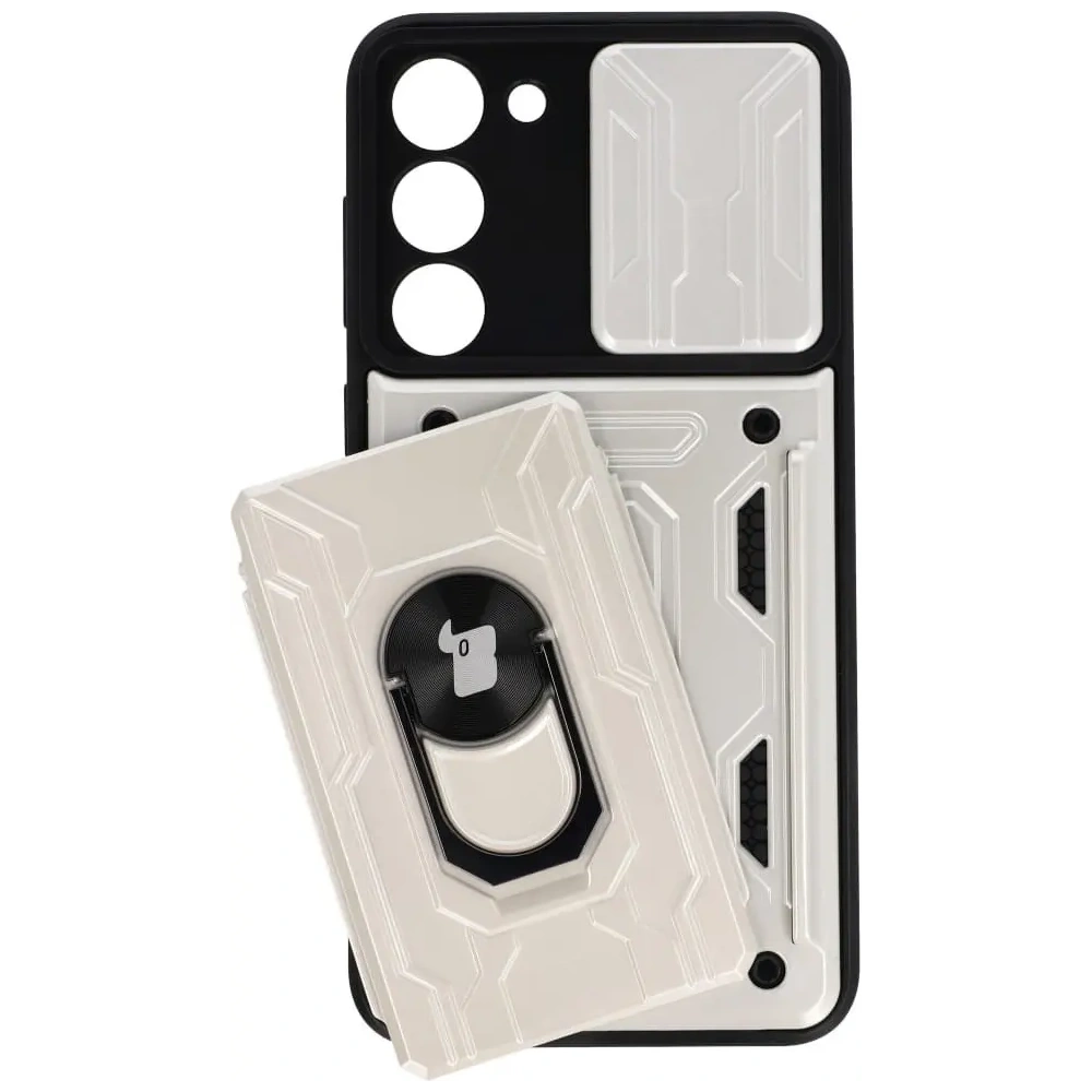 Hurtownia GSM - Bizon Case Camshield Card Slot Ring Samsung Galaxy S23 Plus alb - BIZ1718 - {ean13} - Hurt