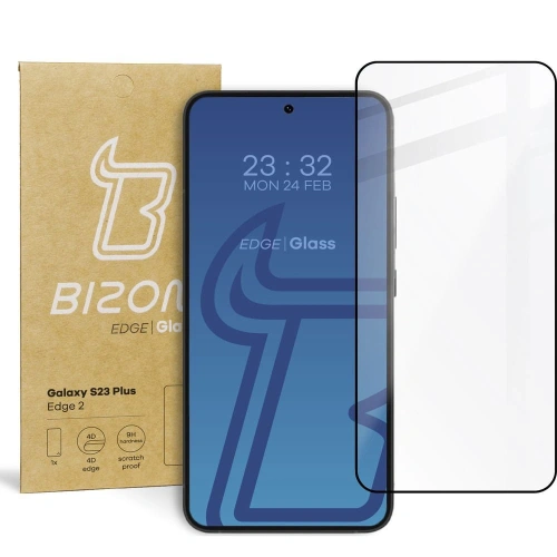 Szkło hartowane Bizon Glass Edge 2 do Samsung Galaxy S23 Plus czarne