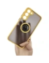 Bizon Case Hybrid Ring Samsung Galaxy S23 Plus smoky with a yellow frame