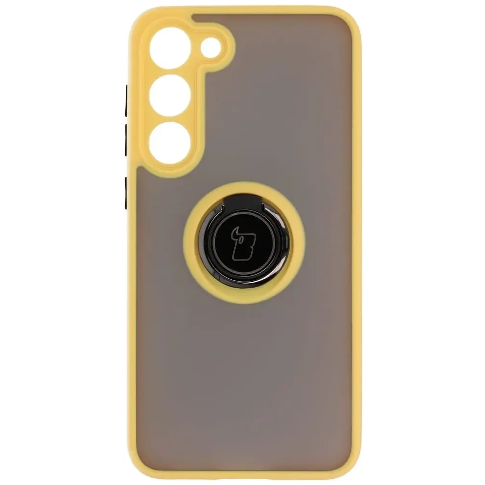 Wholesale Bizon Case Hybrid Ring Samsung Galaxy S23 Plus smoky with a yellow frame - BIZ1729 - {ean13} - Hurt