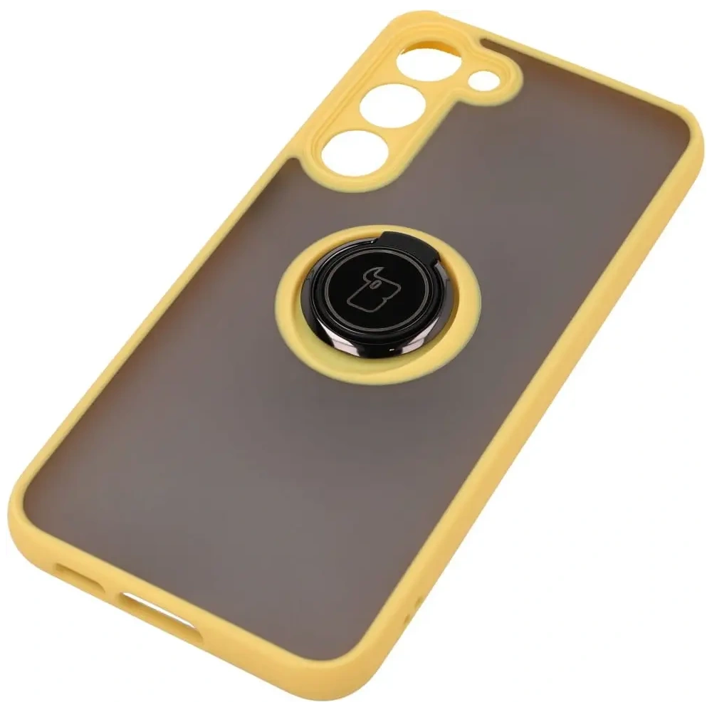 Wholesale Bizon Case Hybrid Ring Samsung Galaxy S23 Plus smoky with a yellow frame - BIZ1729 - {ean13} - Hurt