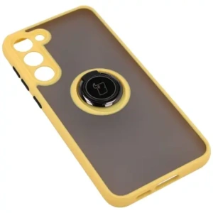 Wholesale Bizon Case Hybrid Ring Samsung Galaxy S23 Plus smoky with a yellow frame - BIZ1729 - {ean13} - Hurt