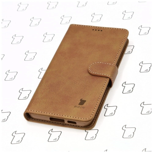 Etui Bizon Case Wallet do Samsung Galaxy S23 Plus jasnobrązowe