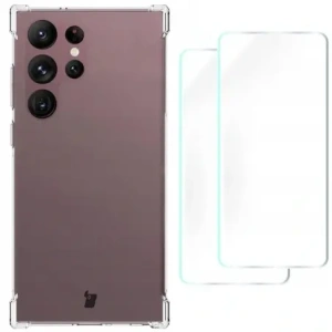 Hurtownia GSM - Bizon Case Clear Pack tok + 2x kijelzőfólia + lencsevédő Samsung Galaxy S23 Ultra átlátszó - BIZ1734 - {ean13} - Hurt