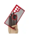 Hurtownia GSM - Etui s úchopem na prst Bizon Case Hybrid Ring do Samsung Galaxy S23 Ultra kouřové s červeným rámem - BIZ1745 - {ean13} - Hurt