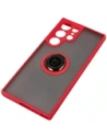 Hurtownia GSM - Etui z uchwytem na palec Bizon Case Hybrid Ring do Samsung Galaxy S23 Ultra przydymione z czerwoną ramką - BIZ1745 - {ean13} - Hurt