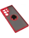 Hurtownia GSM - Etui z uchwytem na palec Bizon Case Hybrid Ring do Samsung Galaxy S23 Ultra przydymione z czerwoną ramką - BIZ1745 - {ean13} - Hurt