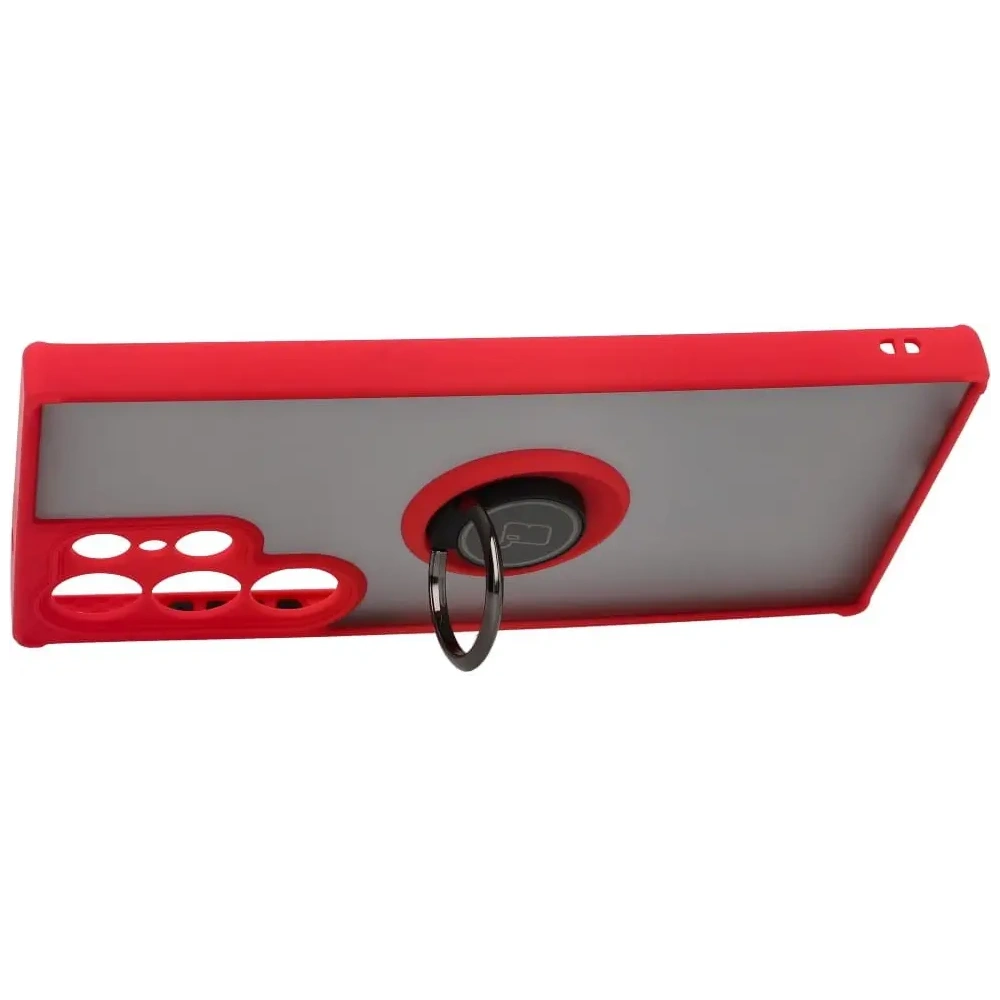 Wholesale Bizon Case Hybrid Ring Samsung Galaxy S23 Ultra smoky with a red frame - BIZ1745 - {ean13} - Hurt