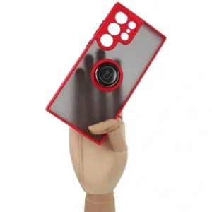 Wholesale Bizon Case Hybrid Ring Samsung Galaxy S23 Ultra smoky with a red frame - BIZ1745 - {ean13} - Hurt