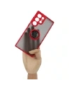 Hurtownia GSM - Etui z uchwytem na palec Bizon Case Hybrid Ring do Samsung Galaxy S23 Ultra przydymione z czerwoną ramką - BIZ1745 - {ean13} - Hurt