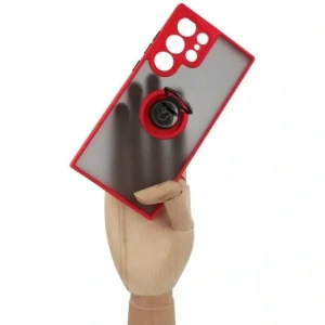 Wholesale Bizon Case Hybrid Ring Samsung Galaxy S23 Ultra smoky with a red frame - BIZ1745 - {ean13} - Hurt