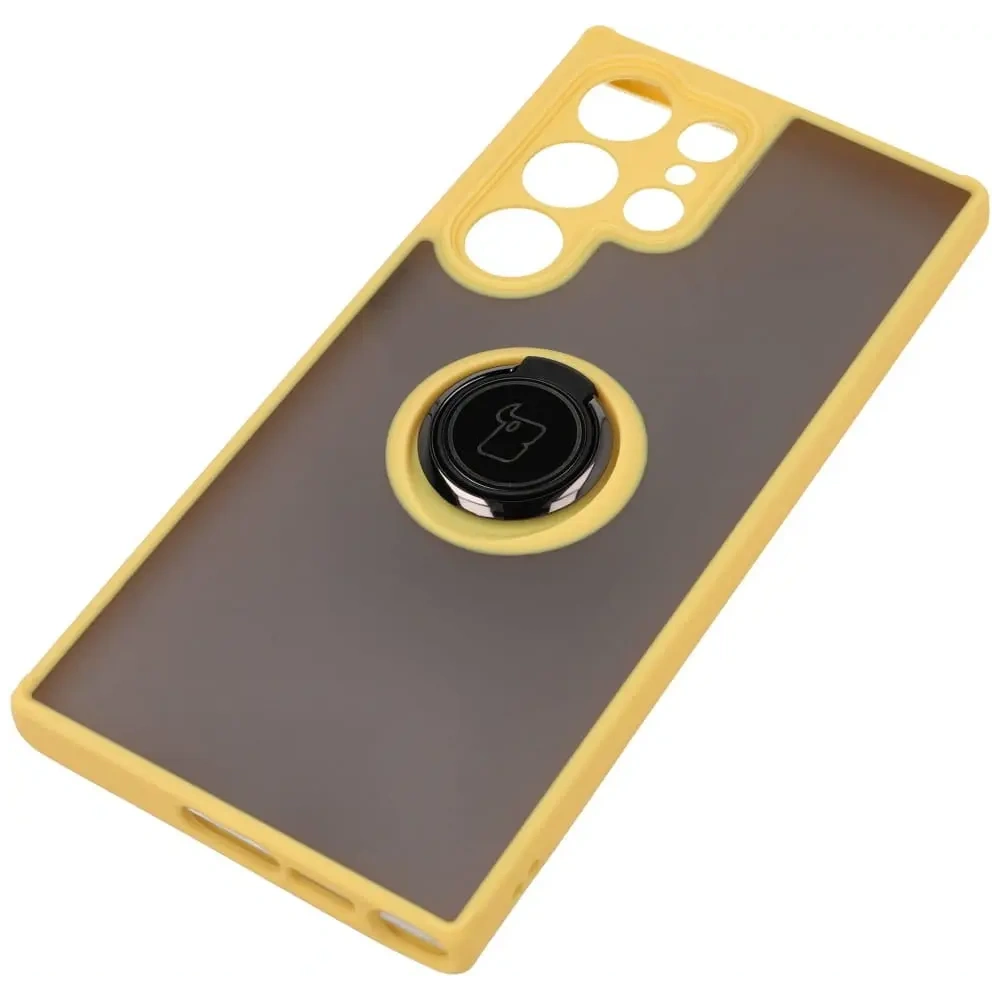 Hurtownia GSM - Bizon Case Hybrid Ring Samsung Galaxy S23 Ultra füstös sárga kerettel - BIZ1746 - {ean13} - Hurt