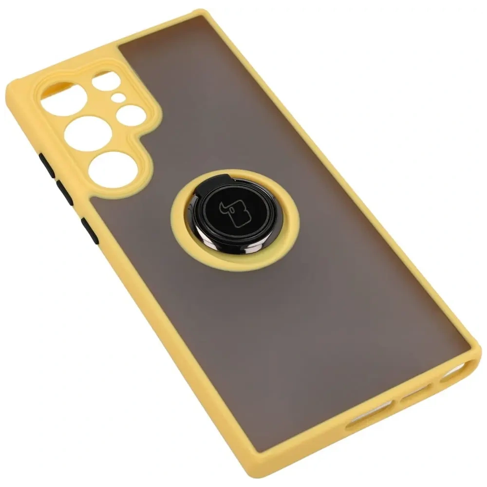 Hurtownia GSM - Bizon Case Hybrid Ring Samsung Galaxy S23 Ultra füstös sárga kerettel - BIZ1746 - {ean13} - Hurt
