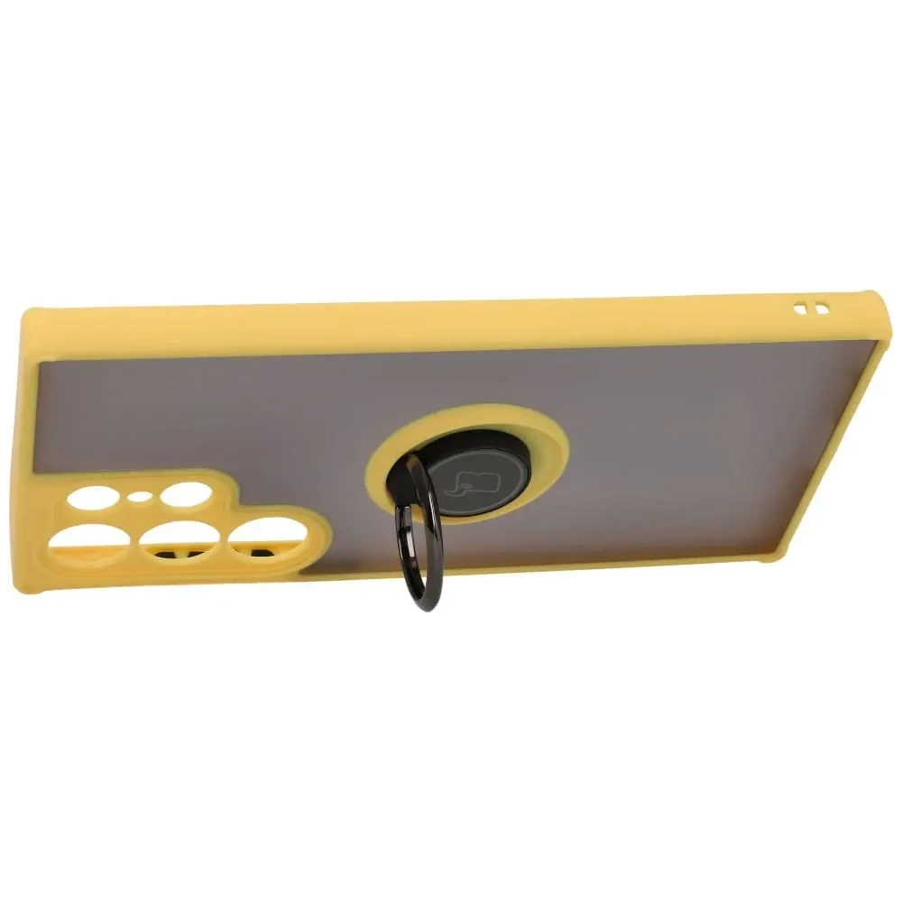 Hurtownia GSM - Bizon Case Hybrid Ring Samsung Galaxy S23 Ultra füstös sárga kerettel - BIZ1746 - {ean13} - Hurt