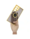 Hurtownia GSM - Etui s úchopem na prst Bizon Case Hybrid Ring do Samsung Galaxy S23 Ultra kouřové s žlutým rámečkem - BIZ1746 - {ean13} - Hurt