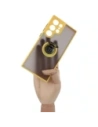 Wholesale Bizon Case Hybrid Ring Samsung Galaxy S23 Ultra smoky with a yellow frame - BIZ1746 - {ean13} - Hurt
