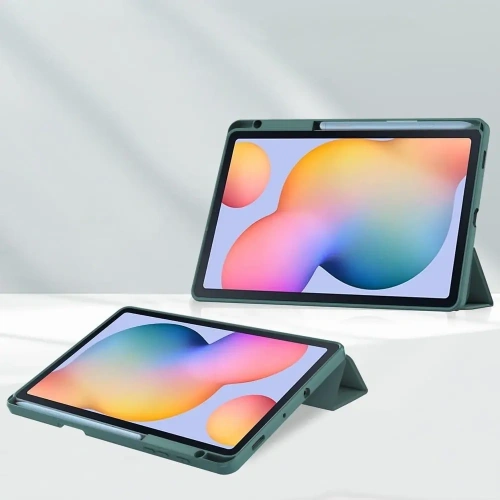 Etui Bizon Case Tab Clear Matt do Samsung Galaxy Tab S6 Lite 2024/2022/2020 ciemnozielone