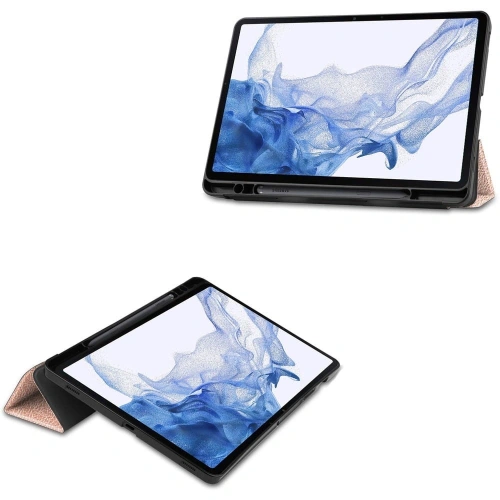 Etui Bizon Case Tab Lizard do Samsung Galaxy Tab S8 / S7 różowozłote