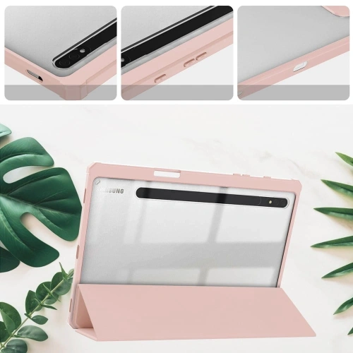 Etui Bizon Case Tab Clear Matt do Samsung Galaxy Tab S8 / S7 różowozłote