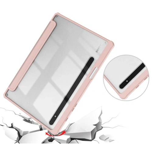 Etui Bizon Case Tab Clear Matt do Samsung Galaxy Tab S8 / S7 różowozłote